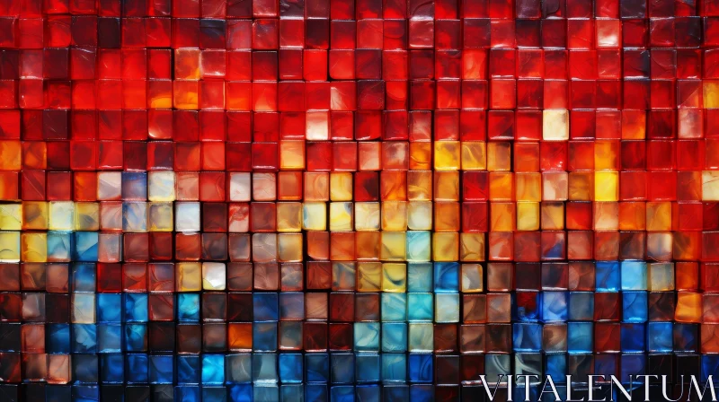 Colorful Glass Cubes Abstract Mosaic Art AI Image