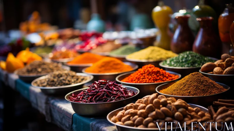 Exotic Spices Displayed at Outdoor Market AI Image