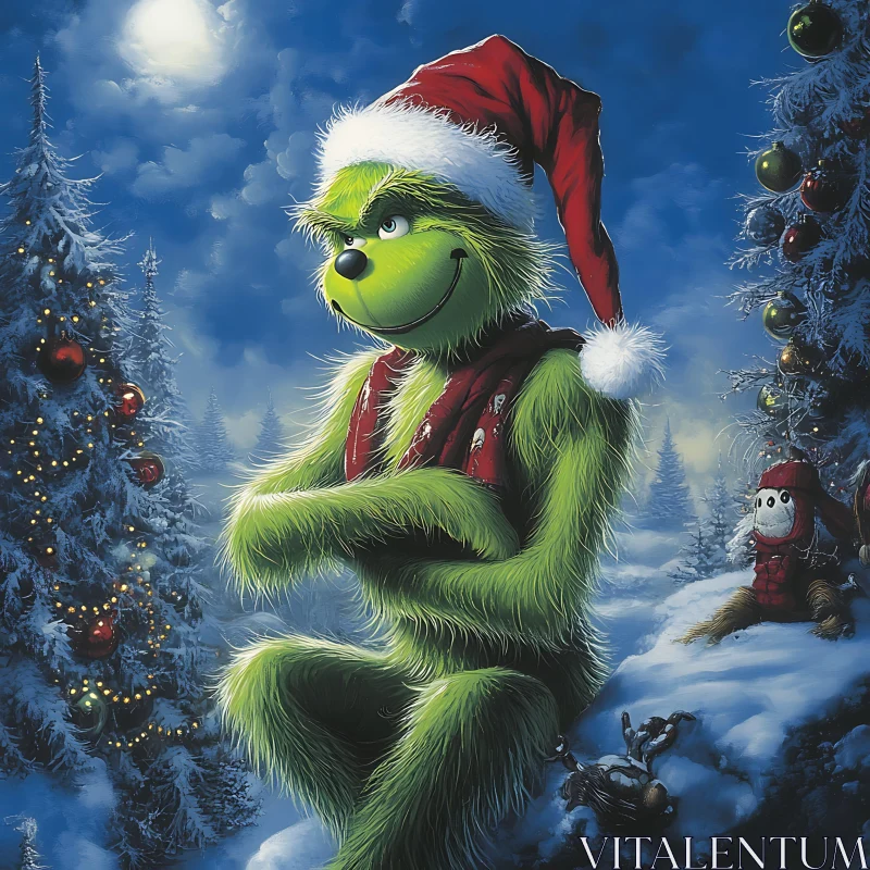 Grinch's Winter Wonderland AI Image