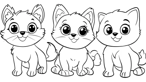 Cute Kitten Cartoon Drawing