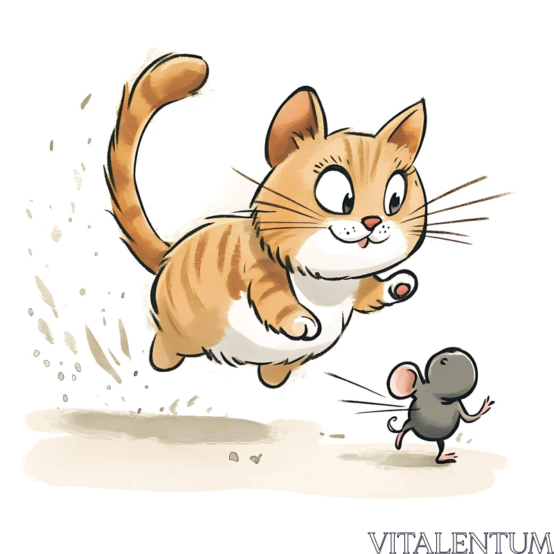 AI ART Animated Cat and Mouse Chase