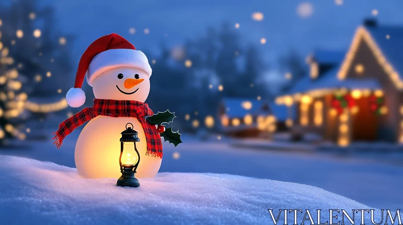 AI ART Festive Holiday Snowman