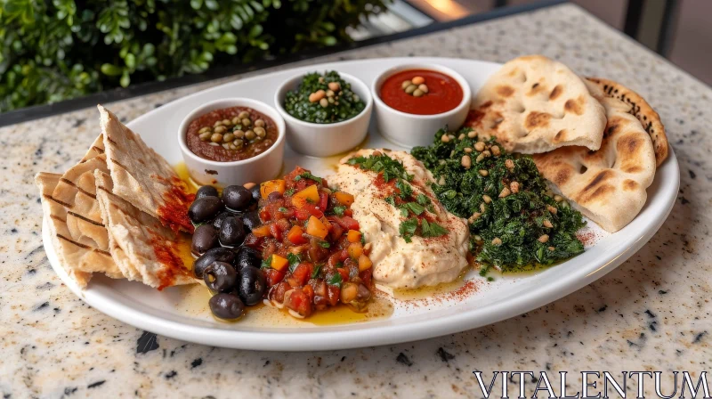 Exquisite Mediterranean Food Platter: A Feast for the Senses AI Image