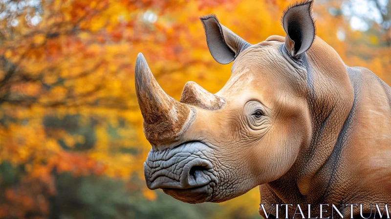 Majestic Rhino in Autumn AI Image