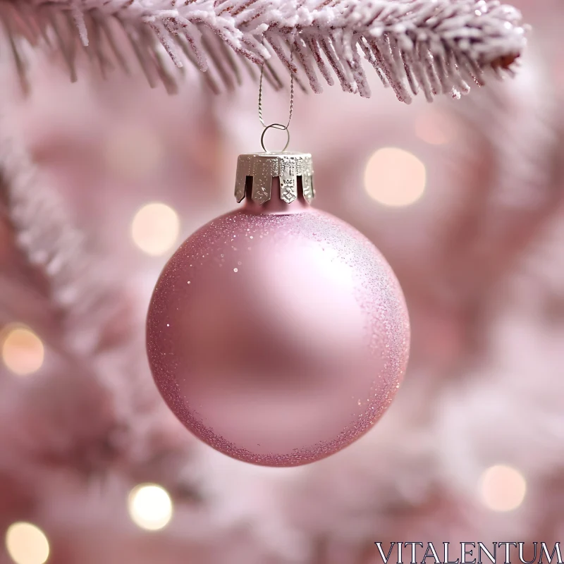 Pink Glittering Christmas Ornament AI Image