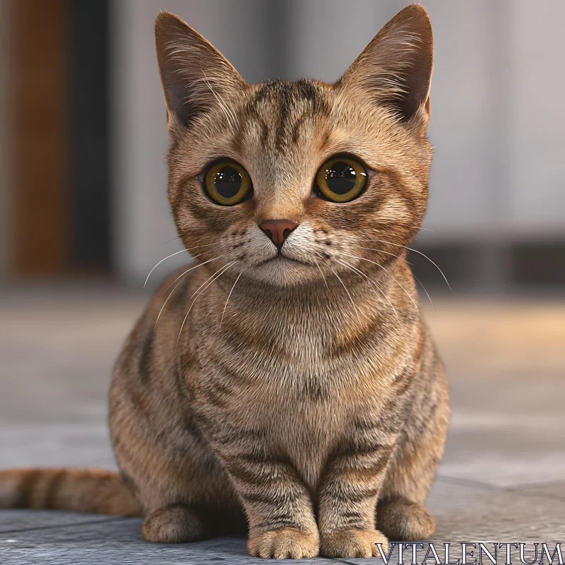 Curious Tabby Cat AI Image