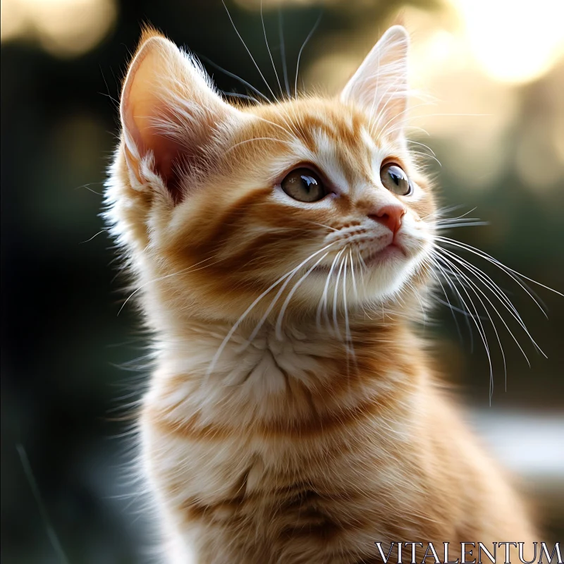 Cute Ginger Kitten Close-Up AI Image