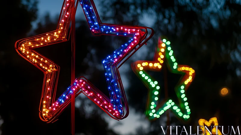 Bright Star Lights Outdoor Decor AI Image