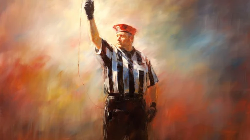American Football Referee Painting