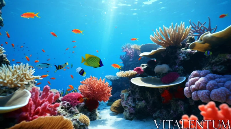 Colorful Coral Reef with Fish - Underwater Scene AI Image