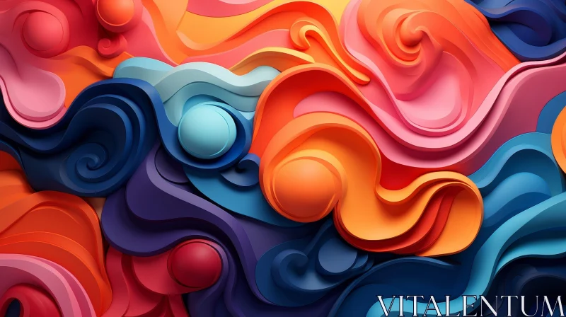 Colorful Wavy Abstract Art for Websites and Products AI Image