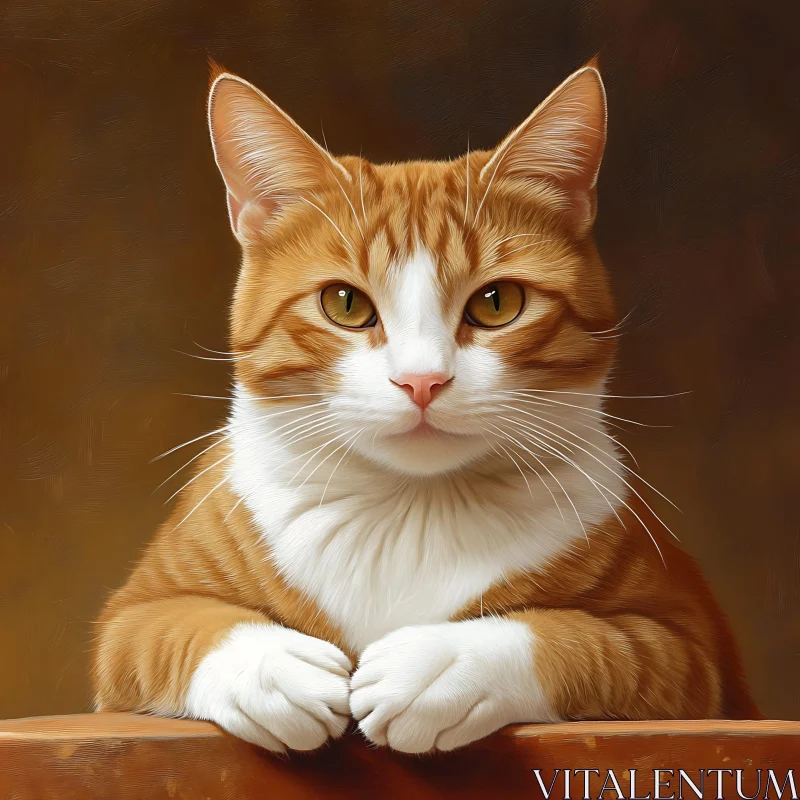 Orange and White Cat Artwork AI Image