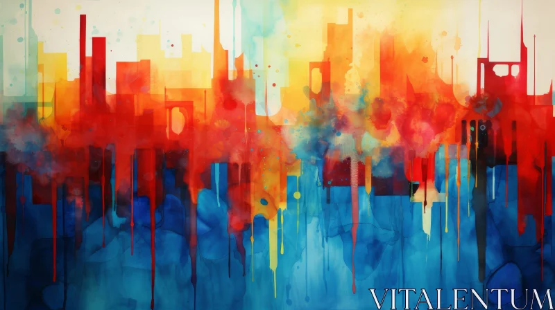 AI ART Dynamic Cityscape Watercolor Painting for Travel Blogs