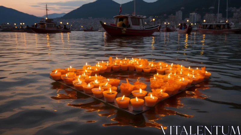 Tranquil Boats Moving through Luminous Waters | Symbolic Identity AI Image
