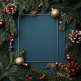 Holiday Christmas Pine Branch Frame