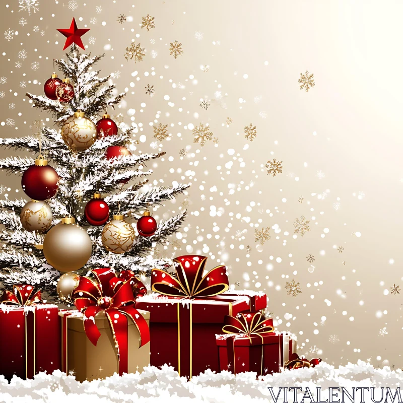 Festive Holiday Decor and Presents AI Image