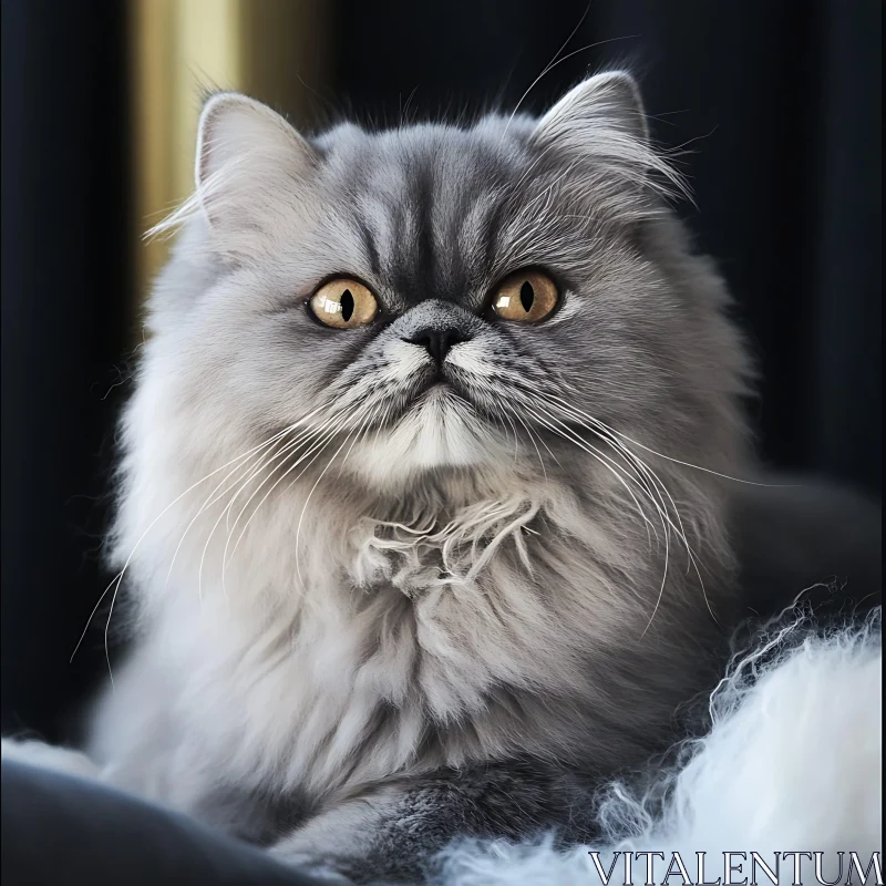 Regal Persian Cat Portrait AI Image