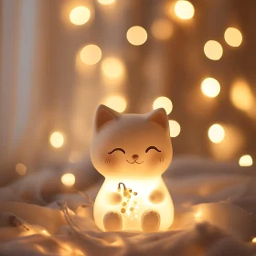 Cute Cat Decor with Soft Lighting