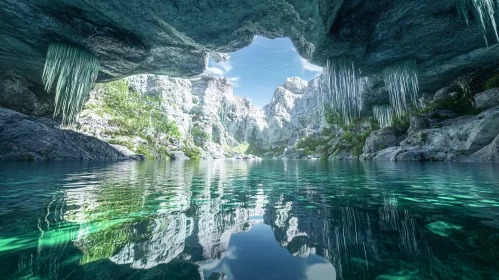 Enchanting Cave with Pristine Lake