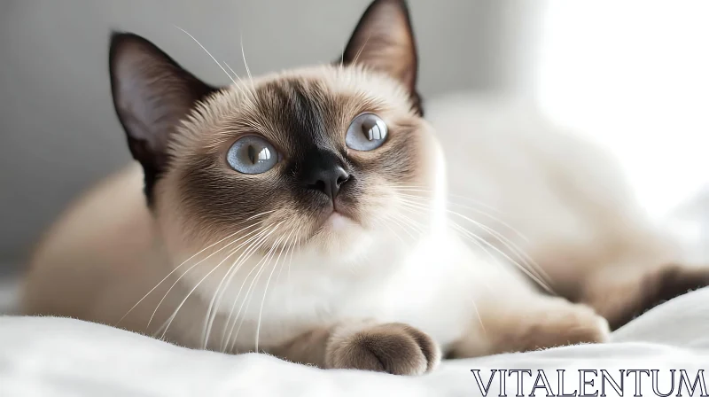 Close-up of a Siamese Cat AI Image