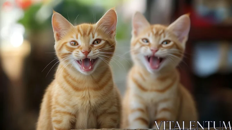 AI ART Playful Orange Tabby Kittens Smiling Brightly