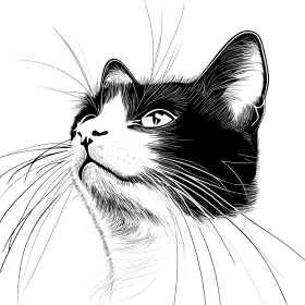 Artistic Cat Portrait in Black and White