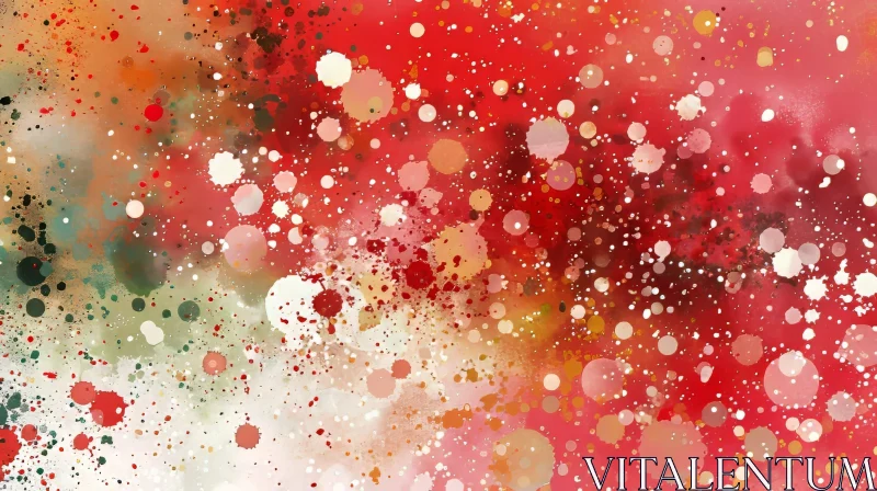 Mesmerizing Watercolor Painting on Red Background AI Image