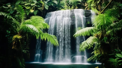 Tropical Jungle Waterfall - Mysterious Beauty of Nature