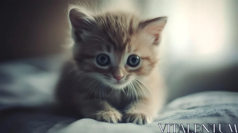 Cute Orange Kitten Close-Up AI Image