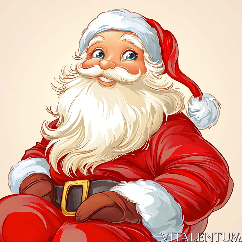 Jolly Santa Claus Illustration AI Image