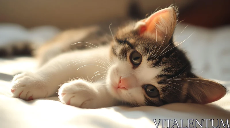 Charming Kitten in Warm Light AI Image