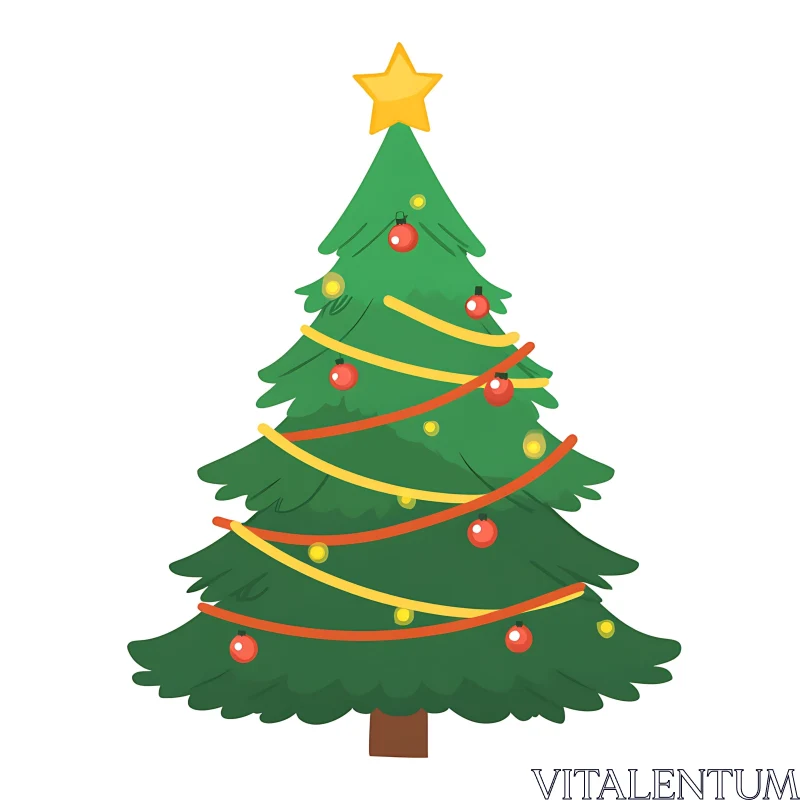 Festive Holiday Christmas Tree Decoration AI Image