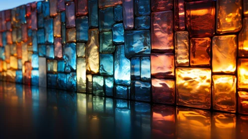 Colorful Glass Blocks Wall Art