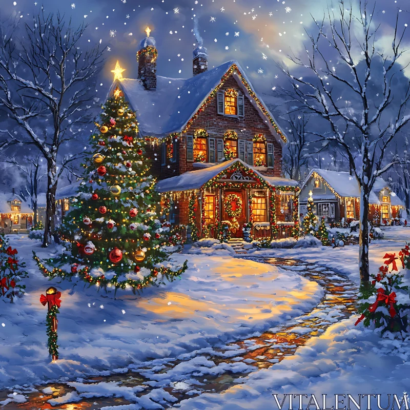 AI ART Festive Winter Wonderland