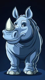 Friendly Rhinoceros Cartoon Art