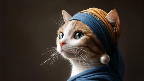 Feline with Turban and Earring