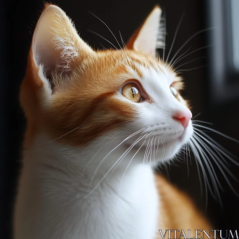 Close-up of a Cat by the Window AI Image