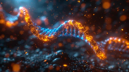 Colorful Glowing DNA Molecule | Unreal Engine | Smokey Background
