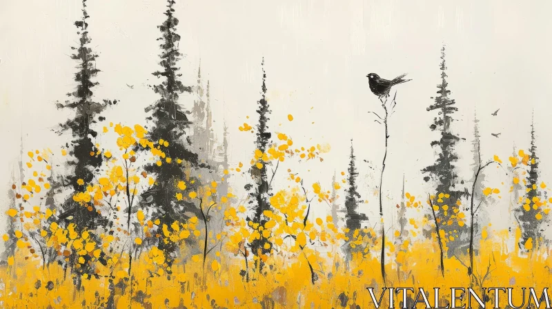 AI ART Fall Forest Painting: Serene Beauty of Nature
