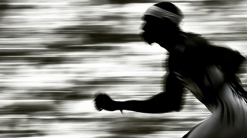 Powerful Silhouette of a Running Man - Dark Bronze Contrast