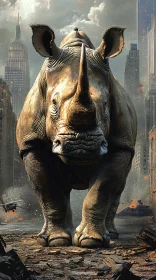 Urban Rhinoceros Encounter