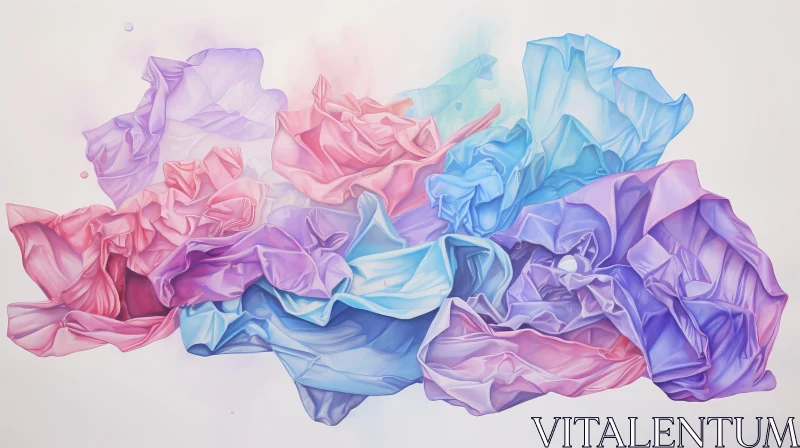 Crumpled Colorful Fabric Painting - Abstract Art Masterpiece AI Image
