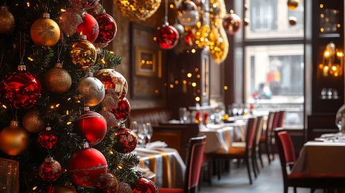 Holiday Decor in an Elegant Restaurant