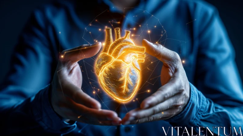 Realistic 3D Human Heart Illustration AI Image