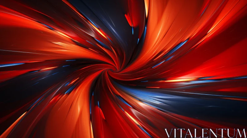 AI ART Red and Blue Vortex - Abstract 3D Rendering