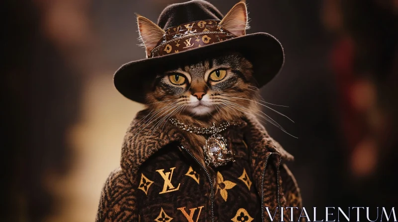 AI ART Cat Wearing High-End Fashion