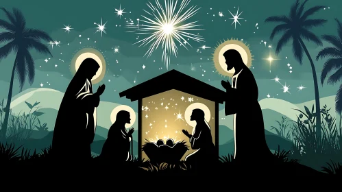 Holy Christmas Nativity Scene