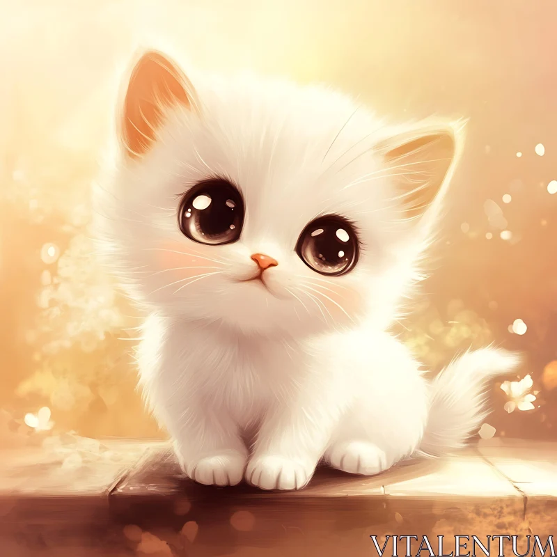 Charming Fluffy Kitten Portrait AI Image