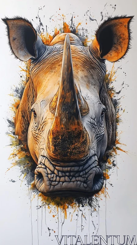 AI ART Wildlife Art: Rhinoceros Expressionism