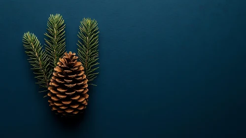 Pinecone and Pine Needles in Minimalist Composition